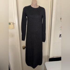 Zara Knit. Elegant Gray Long Sleeve Dress. Size S